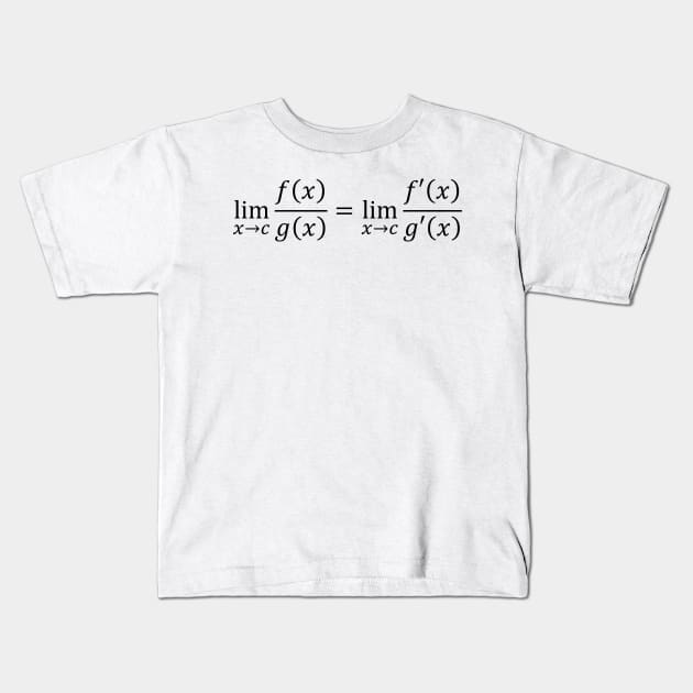 L'Hopital's Rule - Math And Calculus Basics Kids T-Shirt by ScienceCorner